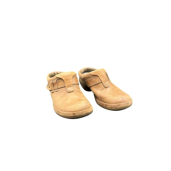 👢 Merrell Brindle Leather Slip-On Mules Women’s Size 6 brown Comfort Clogs - Picture 2 of 5